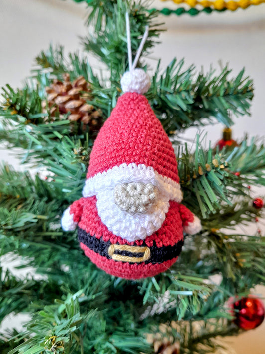 Crochet Santa Gnome 🎅🏾 Christmas Ornament