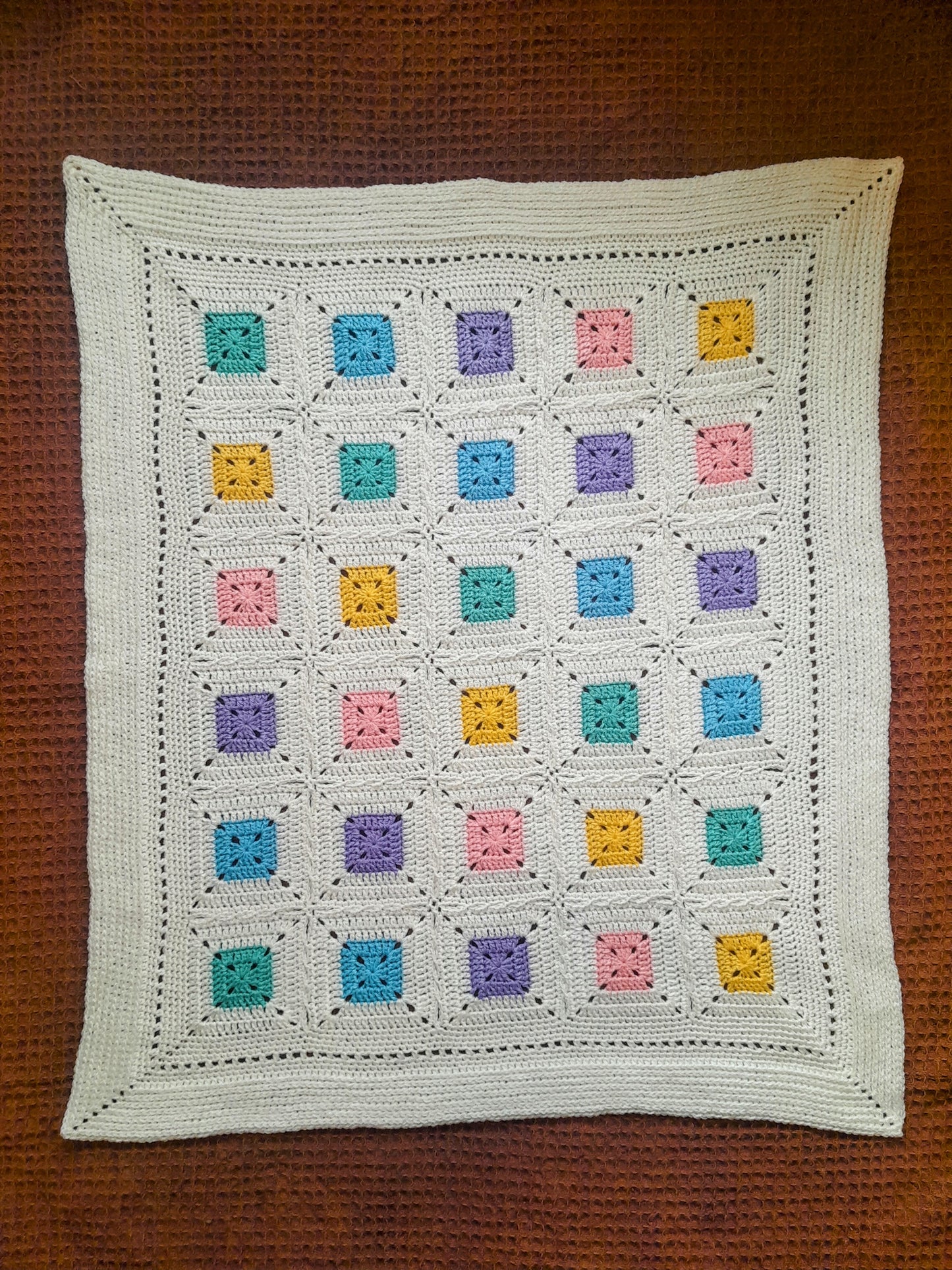 Pastel 🧁 Little Squares Baby Blanket▫️