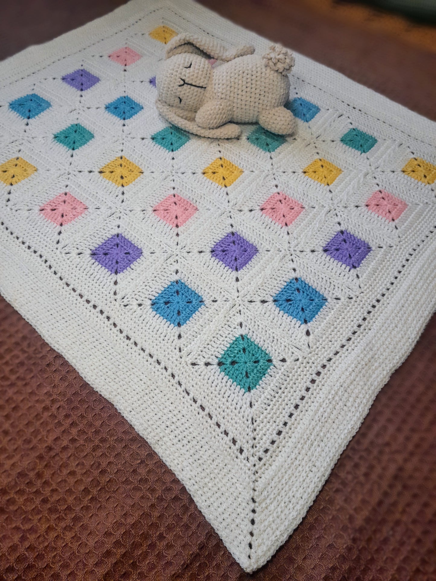 Pastel 🧁 Little Squares Baby Blanket▫️