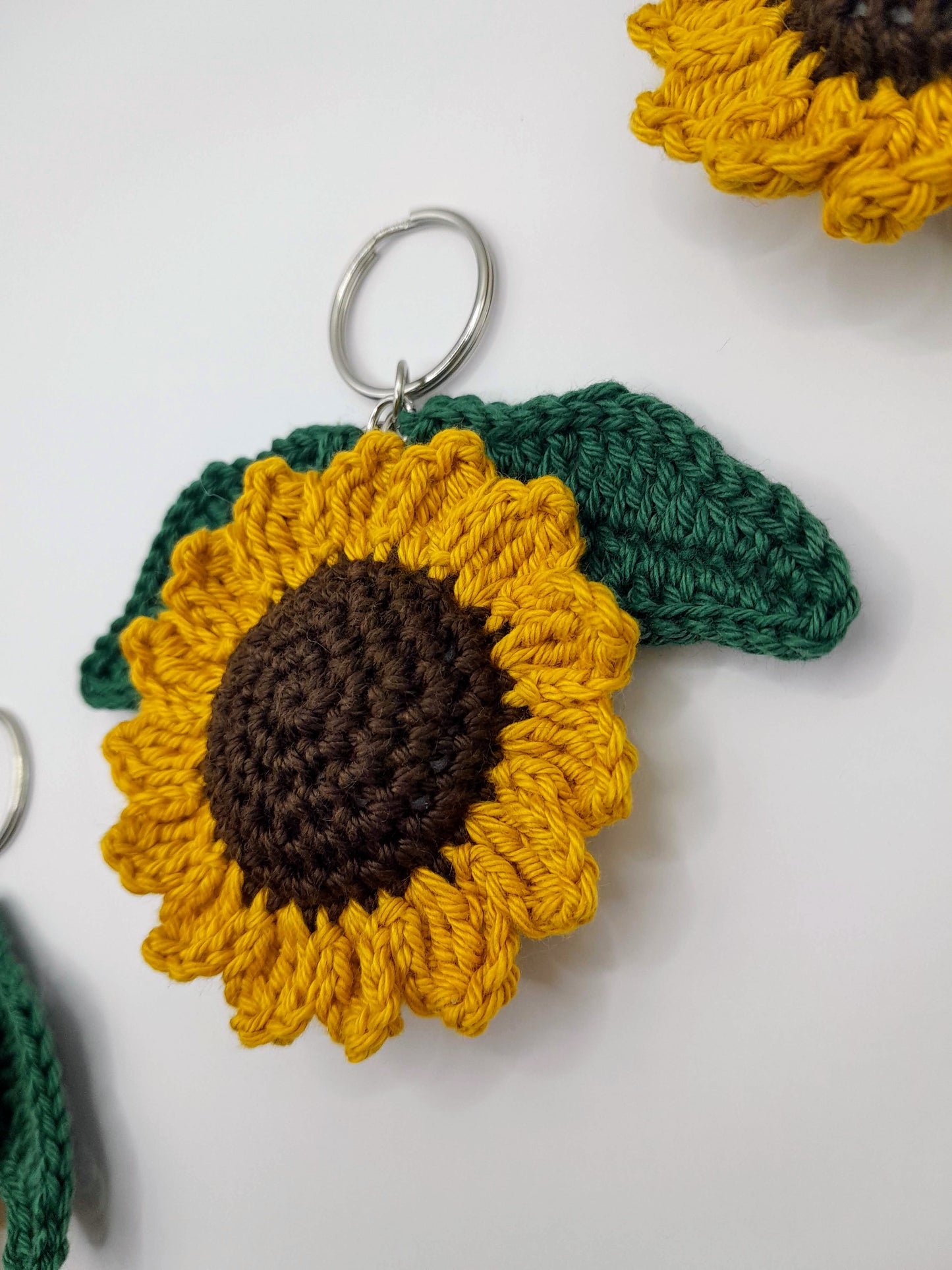 Crochet Sunflower Keychain