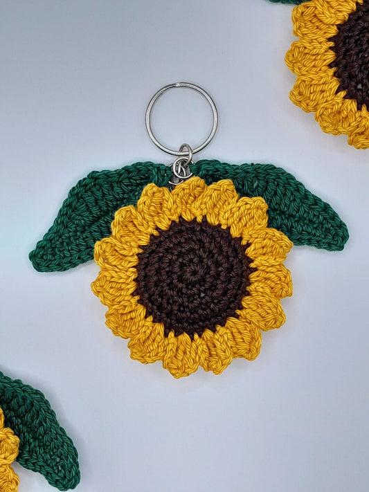 Crochet Sunflower Keychain